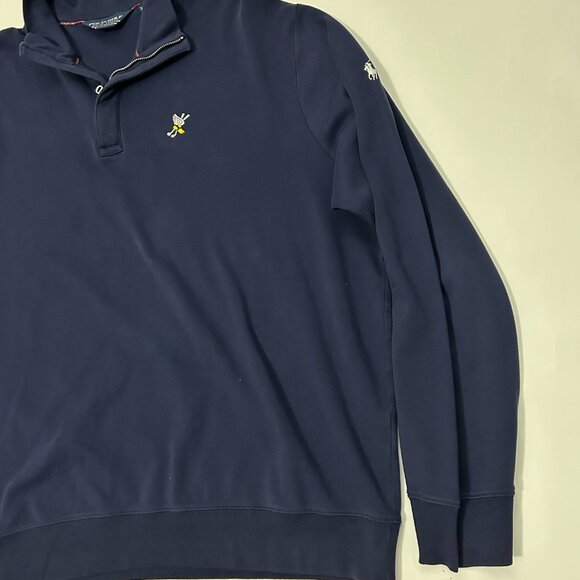 Polo Golf Ralph Lauren Sweatshirt Mens sz XXL Winged Foot logo 1/4 zip navy blue - Picture 5 of 12